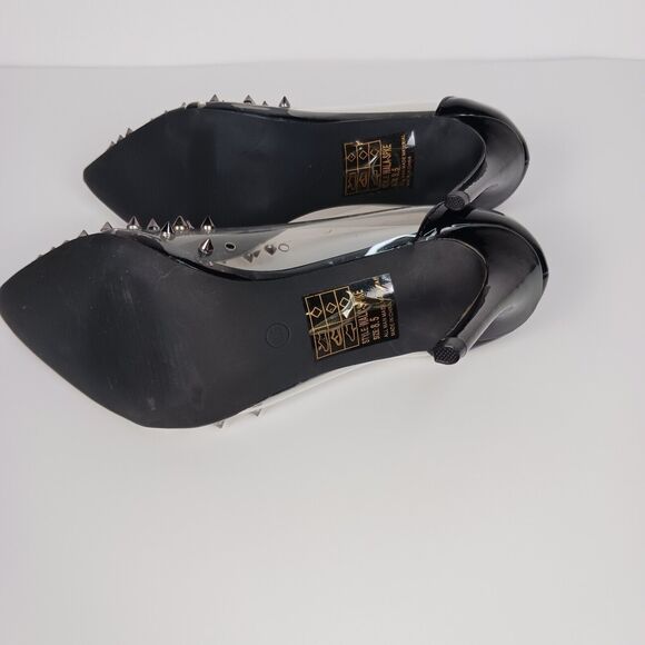 Yoki Heels Size 8.5 Black Transparent Stud Accent Stiletto - Picture 7 of 8